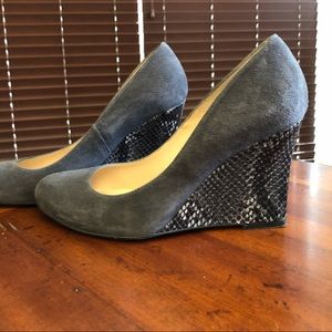 LK Bennett Eirene Python Effect Wedge Court